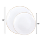 *BUY BULK* Organic Collection  White & Gold Rim Disposable Plastic Dinner Tableware COMBO Set