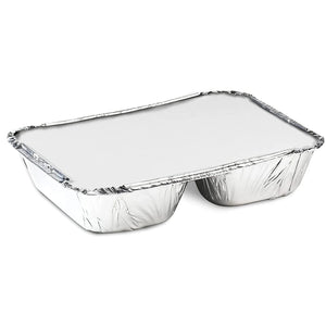 *WHOLESALE* Disposable 3 Compartment Aluminum Dinner Foil Pan/Tray with Board Lids