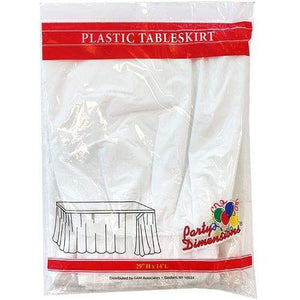 White 29''X14'' Plastic Tableskirt