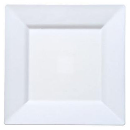 White Square Plastic Dinner Plates 10.75"
