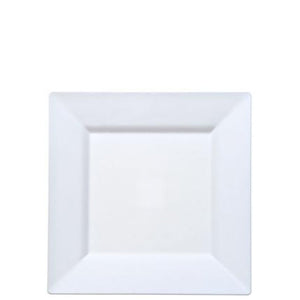 White Square Plastic Dinner Plates 6.5"