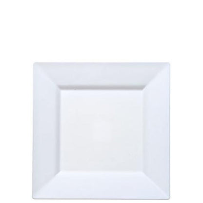 White Square Plastic Dinner Plates 6.5"