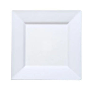 White Square Plastic Dinner Plates 8"