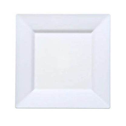 White Square Plastic Dinner Plates 8"
