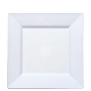 White Square Plastic Dinner Plates 9.5"