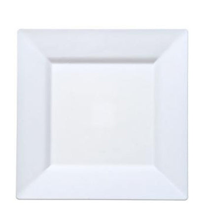 White Square Plastic Dinner Plates 9.5"