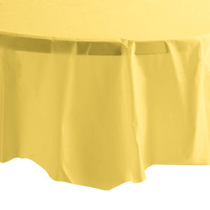 TableCloth Plastic Disposable Round Yellow 84''