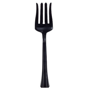 Black heavy weight plastic serving fork 12"