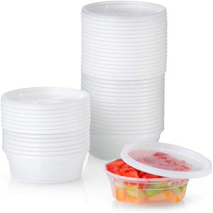 *BUY BULK* Heavy Duty Deli Food Storage Containers with Lids 8oz Food Storage & Serving VeZee 24