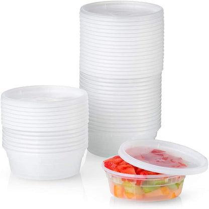 *BUY BULK* Heavy Duty Deli Food Storage Containers with Lids 8oz Food Storage & Serving VeZee 24
