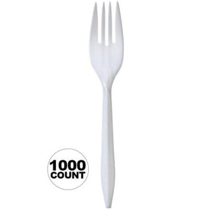 *WHOLESALE* Disposable - Medium Weight - White - Forks | 1000 ct.