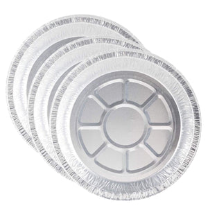 Disposable 9” Shallow Aluminum Foil Pie Pans / Non-Stick & Oven Safe, Silver