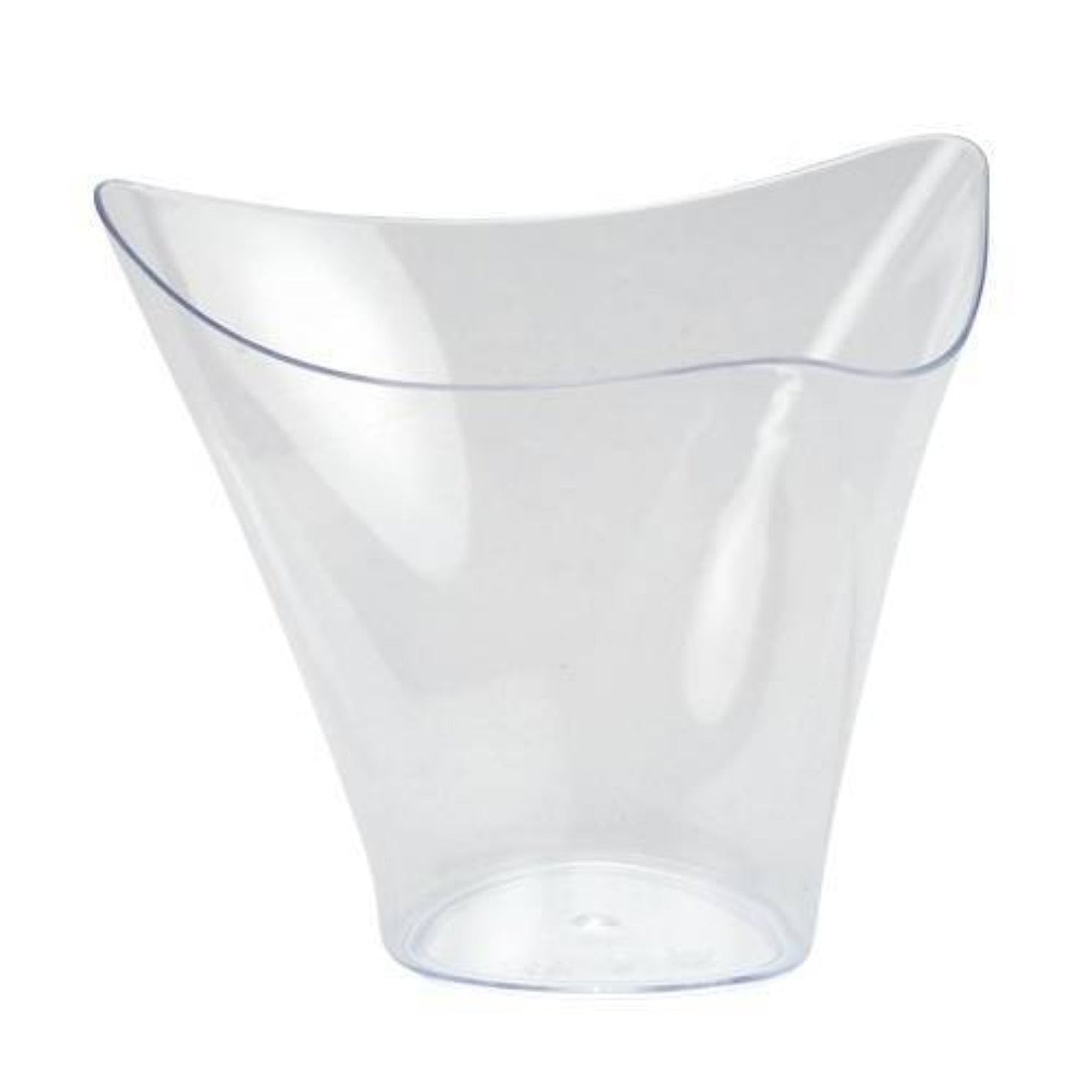 Lillian Tablesettings Mini Plastic Flared Triangle Clear Cup