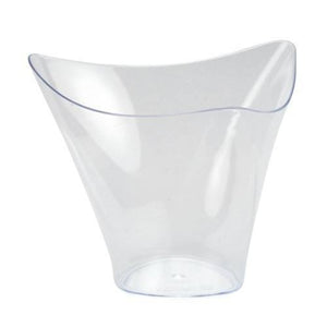 Lillian Tablesettings Mini Plastic Flared Triangle Clear Cup