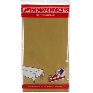 Tablecover Plastic Gold Rectangular 54'' X 108''