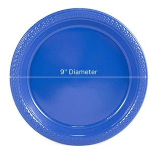 *BUY BULK* Hanna K. Signature Disposable 9" Blue Plastic Plates