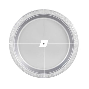 *BUY BULK* Hanna K. Signature 9" Plastic Silver Plate