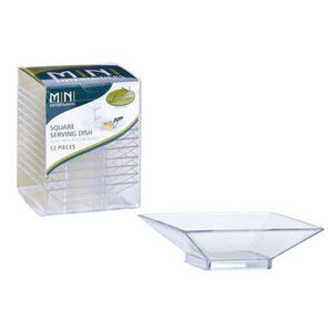 Lillian Mini Plastic Square Serving Dish Clear dishes