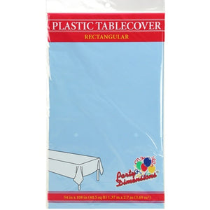 Tablecover Plastic Light Blue Rectangular 54'' X 108''