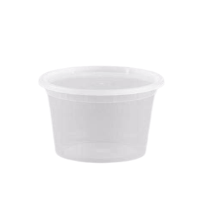 16oz Lightweight Clear Plastic Round Deli Container with Lids