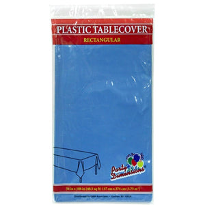 Tablecover Plastic Medium Blue Rectangular 54'' X 108''