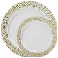 *BUY BULK* PEBBLED Collections Gold Disposable Plastic Dinner Tableware COMBO Set