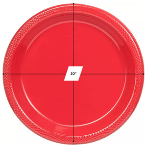 *BUY BULK* Hanna K. Signature 10" Plastic Red Plate