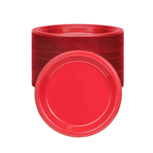 *BUY BULK* Hanna K. Signature Plastic Plates Red 7"