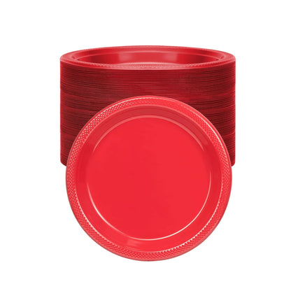 *BUY BULK* Hanna K. Signature Plastic Plates Red 7"
