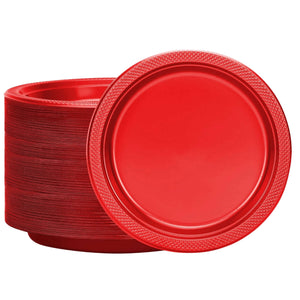 *BUY BULK* Hanna K. Signature 10" Plastic Red Plate