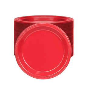 *BUY BULK* Hanna K. Signature Plastic Plates Red 9"