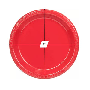 *BUY BULK* Hanna K. Signature Plastic Plates Red 9"