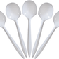*BUY BULK* Plastic Cutlery Soup Spoons Medium Weight Disposable White
