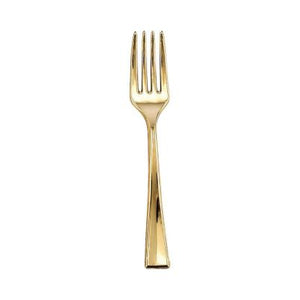 Gold Mini Plastic Forks 4.5"