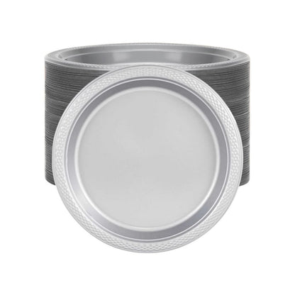 *BUY BULK* Hanna K. Signature 9" Plastic Silver Plate