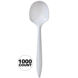 *WHOLESALE* Disposable - Medium Weight - White - Soup Spoons | 1000 ct.