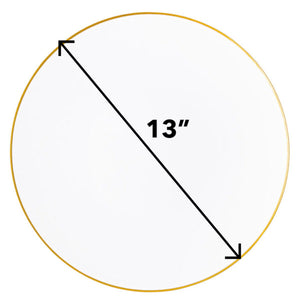 White / Gold Rim Hammered Plastic Charger