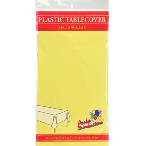 Tablecover Plastic Yellow Rectangular 54'' X 108''